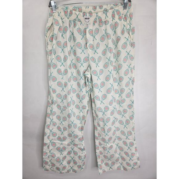 Aerie Women’s XL Pajama Pants Tennis Racket Pattern Relaxed Fit Cozy Loungewear - Picture 1 of 8